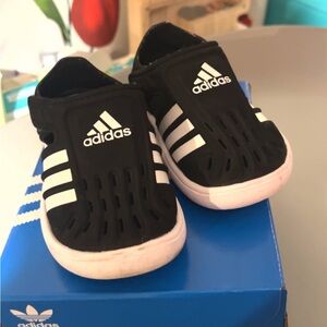 Adidas Kids Black and White Slip-On Sneakers
